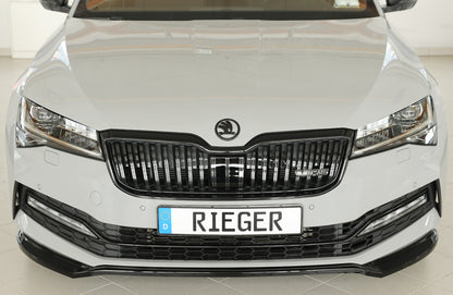 Skoda Superb III (3T/3V) Rieger Spoilerschwert für orig. Frontschürze, ABS, schwarz glänzend, 
inkl. Montagezubehör, ABE