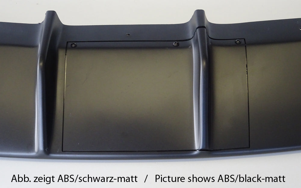 Seat Leon FR (5F) Rieger Heckeinsatz (wie 88147+AHK) für Fzg. mit orig. Anhängekupplung für Sportendrohr li. u. re., (152x95mm oval), ABS, schwarz glänzend, für Fzg. mit Anhängekupplung, 
inkl. Montagezubehör, Gutachten