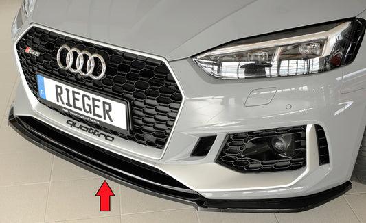 Audi RS5 (B9/F5) Rieger Spoilerschwert für orig. RS5-Frontschürze für orig. Frontschürze, ABS, schwarz glänzend, 
inkl. Montagezubehör, ABE