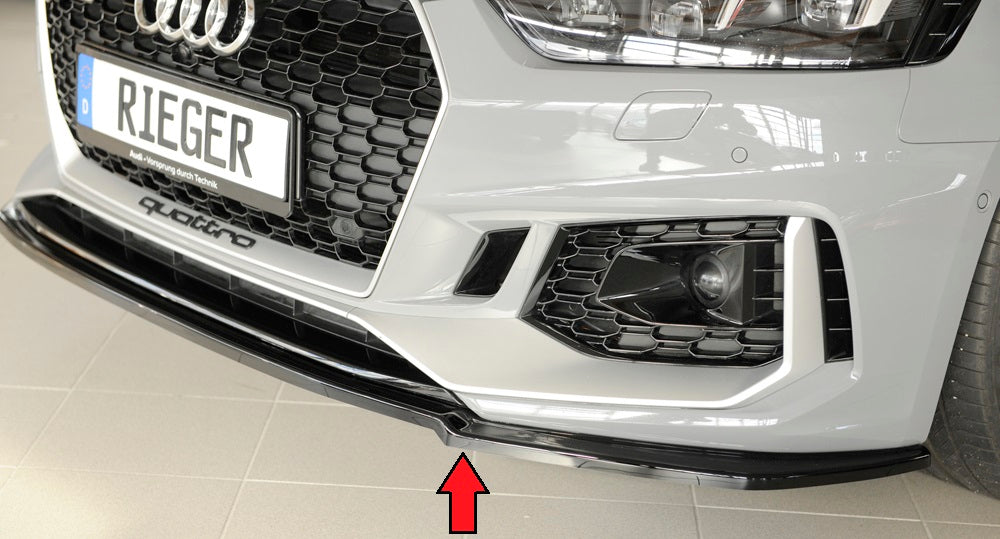 Audi RS5 (B9/F5) Rieger Spoilerschwert für orig. RS5-Frontschürze für orig. Frontschürze, ABS, schwarz glänzend, 
inkl. Montagezubehör, ABE