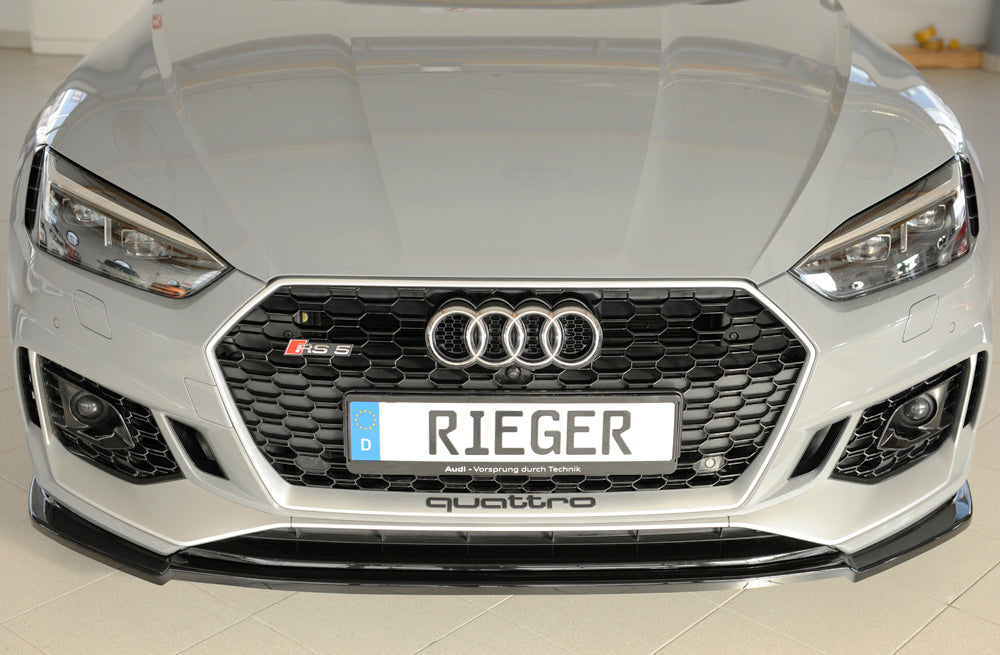 Audi RS5 (B9/F5) Rieger Spoilerschwert für orig. RS5-Frontschürze für orig. Frontschürze, ABS, schwarz glänzend, 
inkl. Montagezubehör, ABE
