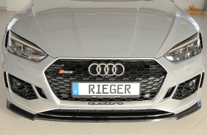 Audi RS5 (B9/F5) Rieger Spoilerschwert für orig. RS5-Frontschürze für orig. Frontschürze, ABS, schwarz glänzend, 
inkl. Montagezubehör, ABE