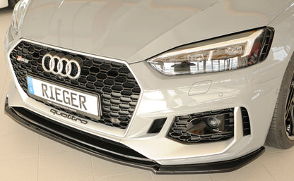 Audi RS5 (B9/F5) Rieger Spoilerschwert für orig. RS5-Frontschürze für orig. Frontschürze, ABS, schwarz glänzend, 
inkl. Montagezubehör, ABE