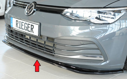 VW Golf 8 Rieger Spoilerschwert für orig. Frontschürze für orig. Frontschürze, ABS, schwarz glänzend, 
inkl. Montagezubehör, ABE