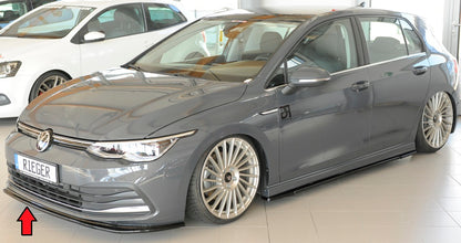 VW Golf 8 Rieger Spoilerschwert für orig. Frontschürze für orig. Frontschürze, ABS, schwarz glänzend, 
inkl. Montagezubehör, ABE