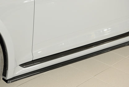 Audi RS5 (B9/F5) Rieger Seitenschwelleransatz nur für orig. RS5-Schweller links, für orig. Seitenschweller, ABS, schwarz glänzend, 
inkl. Montagezubehör, Gutachten