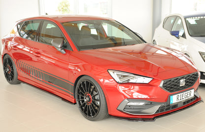 Seat Leon (KL) Rieger Spoilerschwert für orig. Frontschürze, ABS, schwarz glänzend, 
inkl. Montagezubehör, ABE