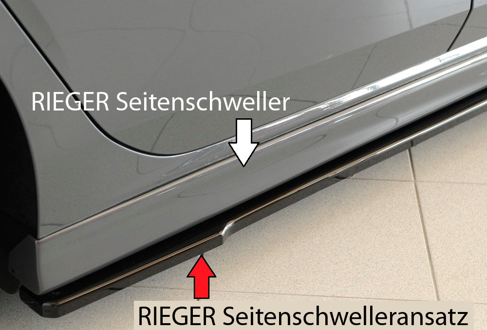 Seat Golf 7 Rieger Seitenschwelleransatz für RIEGER-Seitenschweller 59602/88206/59598/88218 rechts, für RIEGER-Seitenschweller, ABS, schwarz glänzend, 
inkl. Montagezubehör, Gutachten