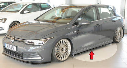 Seat Golf 7 Rieger Seitenschwelleransatz für RIEGER-Seitenschweller 59602/88206/59598/88218 rechts, für RIEGER-Seitenschweller, ABS, schwarz glänzend, 
inkl. Montagezubehör, Gutachten