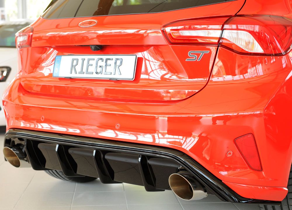 Ford Focus 4 (DEH) Rieger Heckeinsatz (Typ: 88194) für Sportendrohr li. u. re., (115mm ø), ABS, schwarz glänzend, für Fzg....
