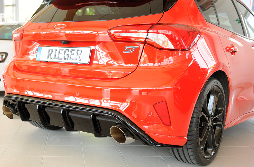 Ford Focus 4 (DEH) Rieger Heckeinsatz (Typ: 88194) für Sportendrohr li. u. re., (115mm ø), ABS, schwarz glänzend, für Fzg....