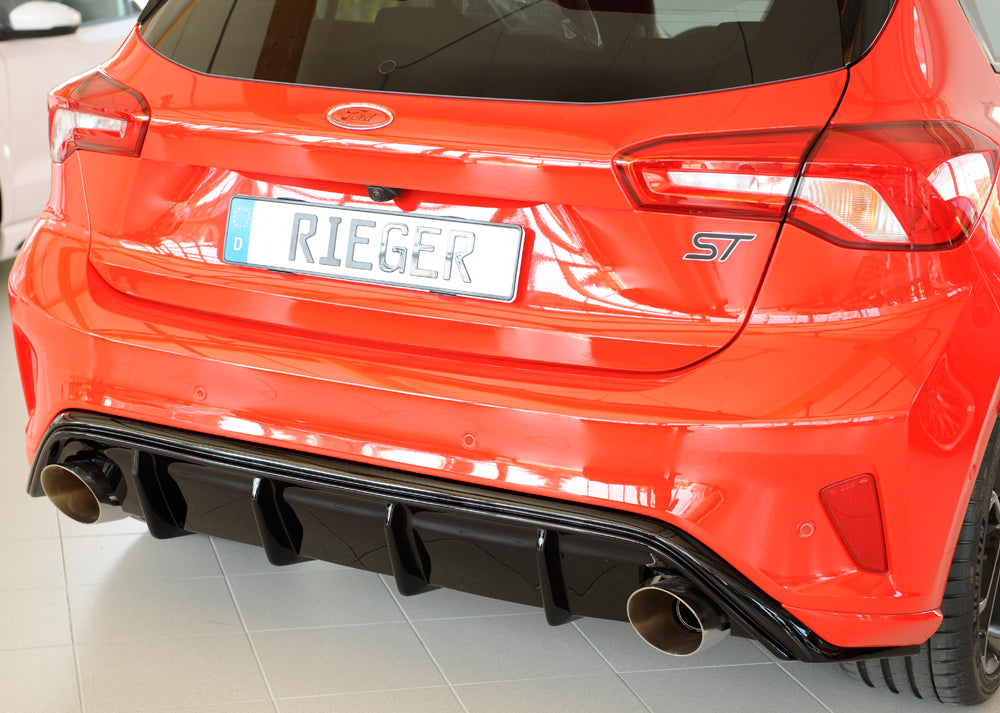 Ford Focus 4 (DEH) Rieger Heckeinsatz (Typ: 88194) für Sportendrohr li. u. re., (115mm ø), ABS, schwarz glänzend, für Fzg....