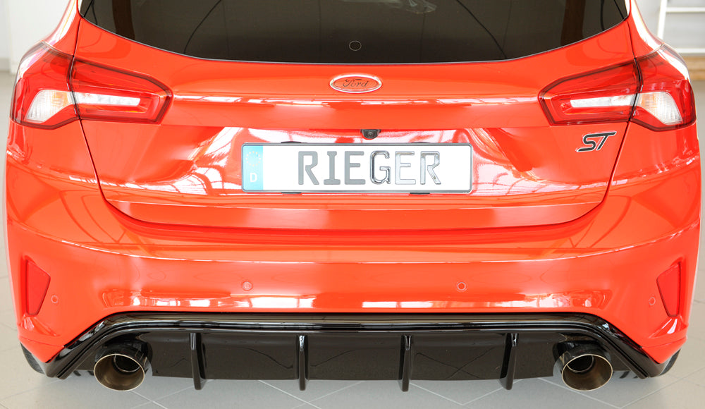 Ford Focus 4 (DEH) Rieger Heckeinsatz (Typ: 88194) für Sportendrohr li. u. re., (115mm ø), ABS, schwarz glänzend, für Fzg....