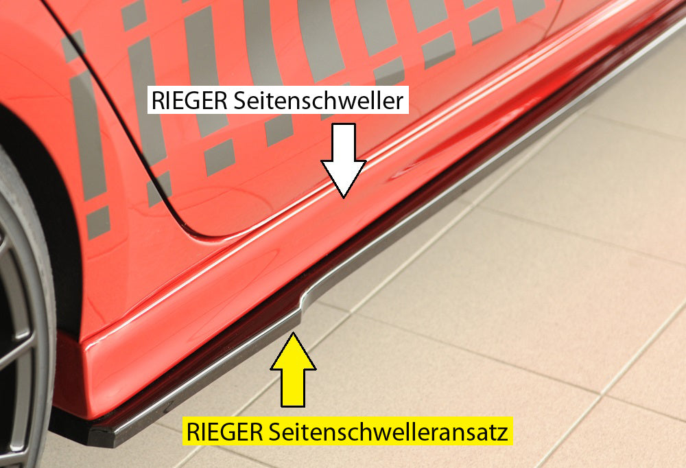 Seat Leon (KL) Rieger Seitenschwelleransatz rechts, für RIEGER-Seitenschweller, ABS, schwarz glänzend, 
inkl. Montagezubeh...