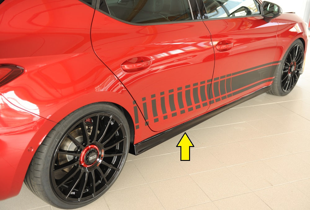 Seat Leon (KL) Rieger Seitenschweller (XS) rechts, ABS, schwarz glänzend, 
inkl. Montagezubehör, Gutachten