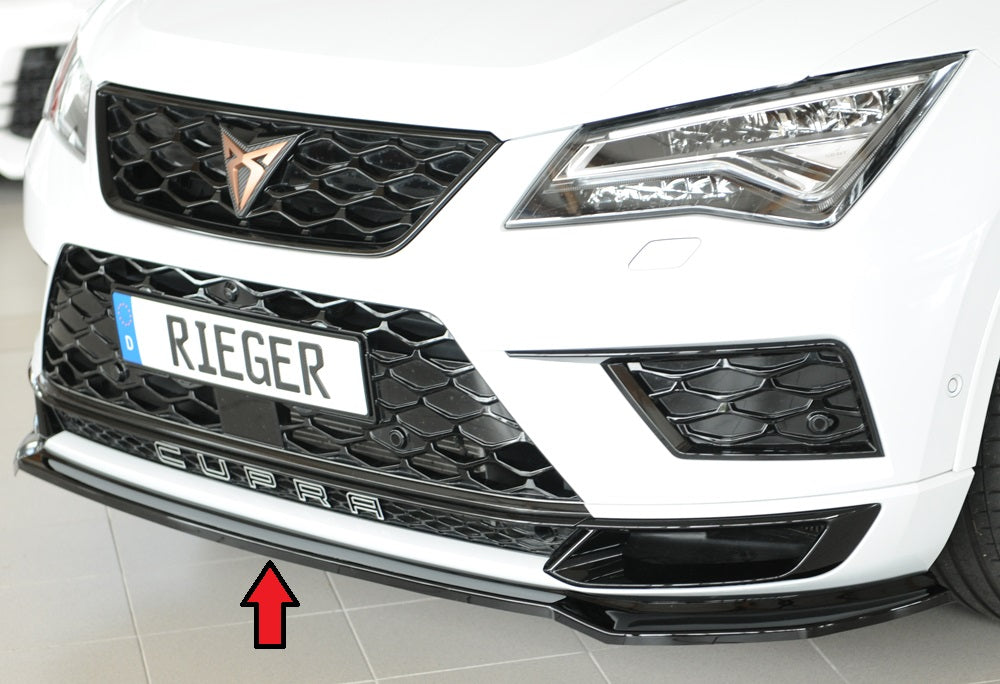 Seat Ateca Cupra (5FP) Rieger Spoilerschwert für orig. Frontschürze, ABS, schwarz glänzend, 
inkl. Montagezubehör, ABE