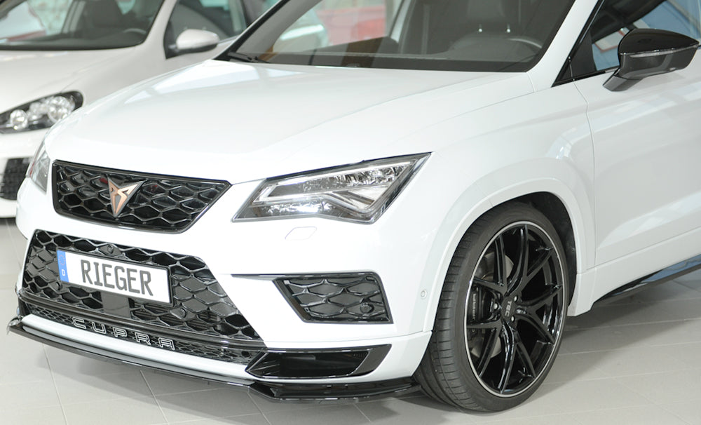 Seat Ateca Cupra (5FP) Rieger Spoilerschwert für orig. Frontschürze, ABS, schwarz glänzend, 
inkl. Montagezubehör, ABE