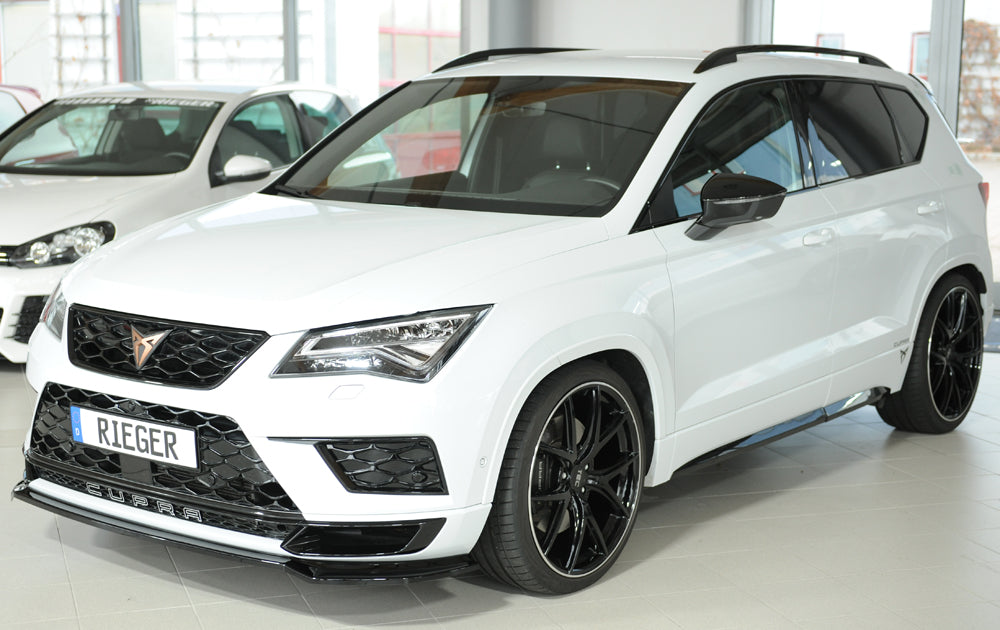 Seat Ateca Cupra (5FP) Rieger Spoilerschwert für orig. Frontschürze, ABS, schwarz glänzend, 
inkl. Montagezubehör, ABE