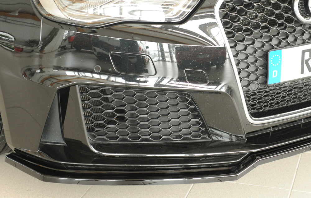 Audi RS3 (8V) Rieger Spoilerschwert für orig. Frontschürze, ABS, schwarz glänzend, 
inkl. Montagezubehör, ABE