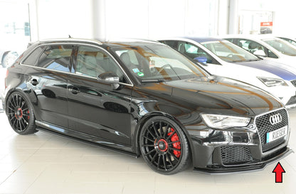 Audi RS3 (8V) Rieger Spoilerschwert für orig. Frontschürze, ABS, schwarz glänzend, 
inkl. Montagezubehör, ABE