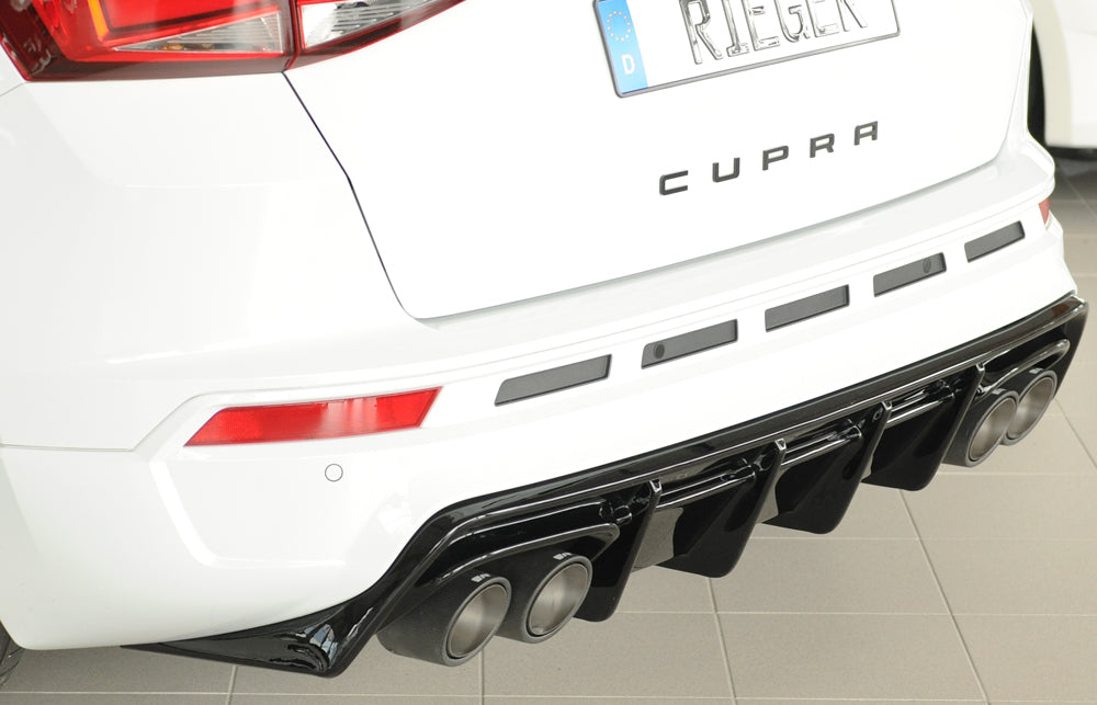 Seat Ateca Cupra (5FP) Rieger Heckeinsatz (für Fzg. mit AHK) für orig. Doppelendrohr li u. re, (4x90x72mm oval), für Sport...