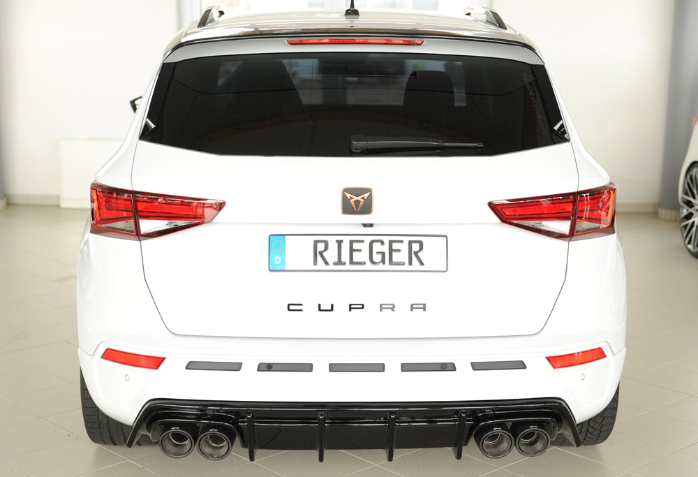 Seat Ateca Cupra (5FP) Rieger Heckeinsatz (für Fzg. mit AHK) für orig. Doppelendrohr li u. re, (4x90x72mm oval), für Sport...