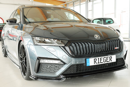 Skoda Octavia RS (NX) Rieger Spoilerschwert für orig. Frontschürze, ABS, schwarz glänzend, 
inkl. Montagezubehör, ABE