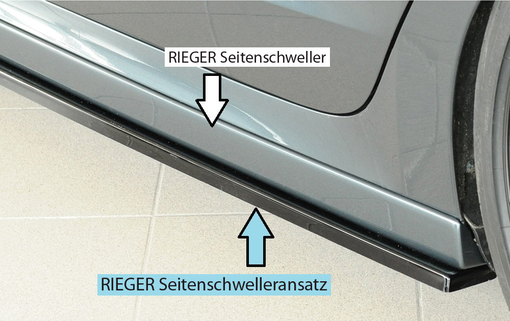 Skoda Octavia (NX) Rieger Seitenschwelleransatz links, für RIEGER-Seitenschweller, ABS, schwarz glänzend, 
inkl. Montagezu...