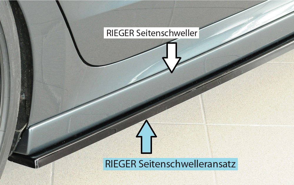 Skoda Octavia (NX) Rieger Seitenschwelleransatz rechts, für RIEGER-Seitenschweller, ABS, schwarz glänzend, 
inkl. Montagez...