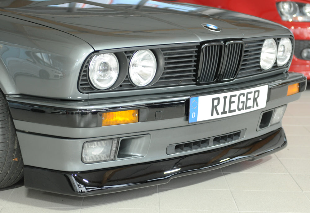 BMW 3er E30 Rieger Spoilerlippe (GBL-38011) ABS, schwarz glänzend, 
inkl. Gutachten, Montagezubehör