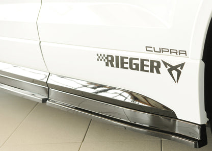 Seat Ateca Cupra (5FP) Rieger Seitenschwelleransatz (3-tlg.) links, 3-tlg., ABS, schwarz glänzend, 
inkl. Montagezubehör, ...