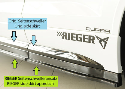 Seat Ateca Cupra (5FP) Rieger Seitenschwelleransatz (3-tlg.) rechts, 3-tlg., ABS, schwarz glänzend, 
inkl. Montagezubehör,...