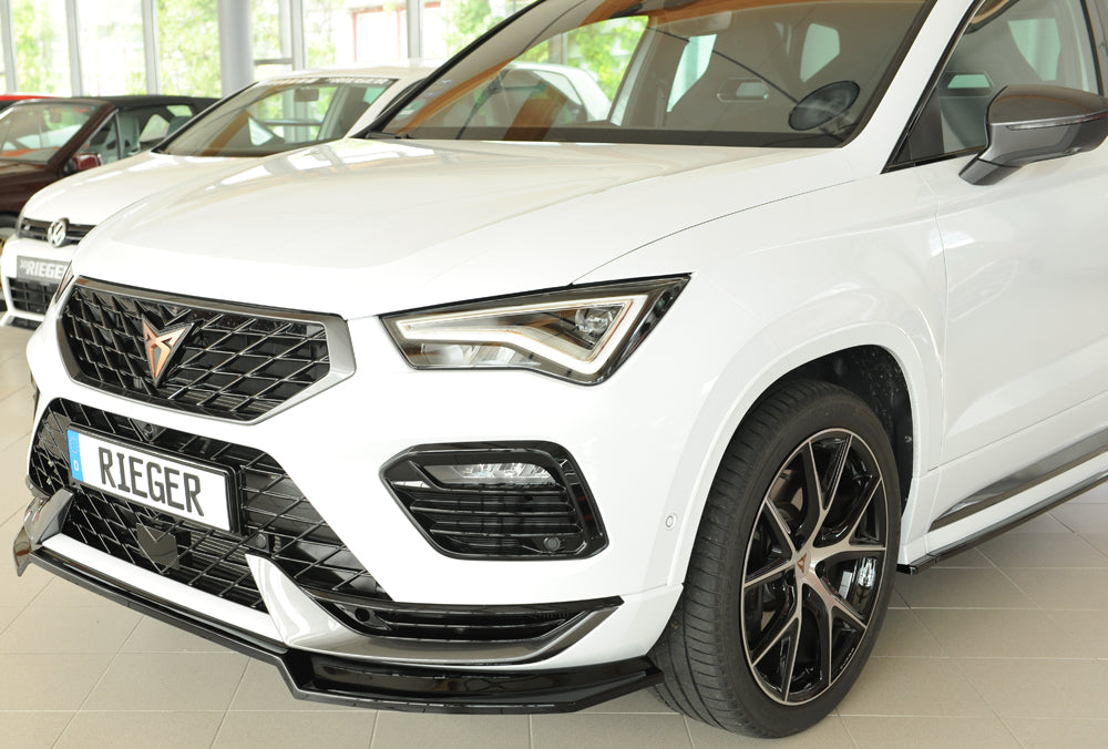 Seat Ateca Cupra (5FP) Rieger Spoilerschwert für orig. Frontschürze, ABS, schwarz glänzend, 
inkl. Montagezubehör, ABE