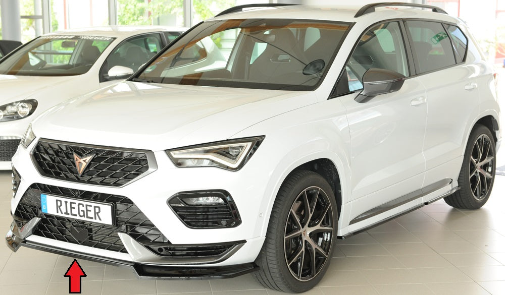 Seat Ateca Cupra (5FP) Rieger Spoilerschwert für orig. Frontschürze, ABS, schwarz glänzend, 
inkl. Montagezubehör, ABE