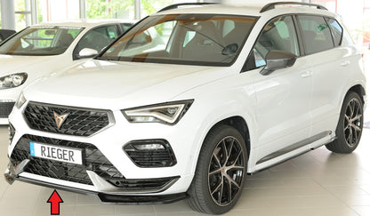 Seat Ateca Cupra (5FP) Rieger Spoilerschwert für orig. Frontschürze, ABS, schwarz glänzend, 
inkl. Montagezubehör, ABE