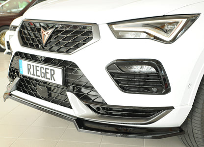 Seat Ateca Cupra (5FP) Rieger Spoilerschwert für orig. Frontschürze, ABS, schwarz glänzend, 
inkl. Montagezubehör, ABE