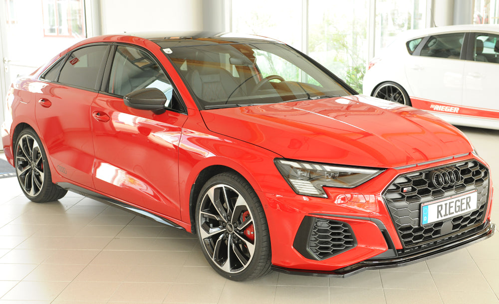 Audi A3 (GY) Rieger Spoilerschwert für orig. Frontschürze, ABS, schwarz glänzend, für Fzg. mit S-Line Exterieur, 
inkl. Mo...