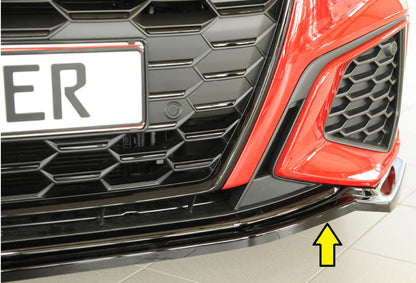 Audi A3 (GY) Rieger Spoilerschwert für orig. Frontschürze, ABS, schwarz glänzend, für Fzg. mit S-Line Exterieur, 
inkl. Mo...