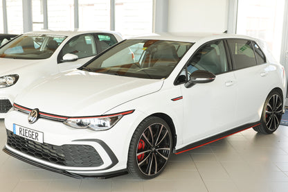 VW Golf 8 GTD Rieger Spoilerschwert nur für GTI / GTD / GTE für orig. Frontschürze, ABS, schwarz glänzend, 
inkl. Montagez...