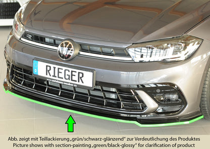 VW Polo (AW) GTI Rieger Spoilerschwert für orig. Frontschürze, ABS, schwarz glänzend, 
inkl. Montagezubehör, ABE