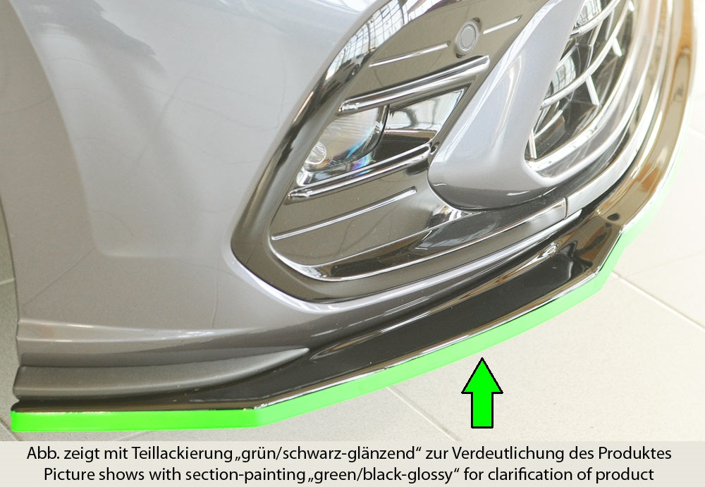 VW Polo (AW) GTI Rieger Spoilerschwert für orig. Frontschürze, ABS, schwarz glänzend, 
inkl. Montagezubehör, ABE