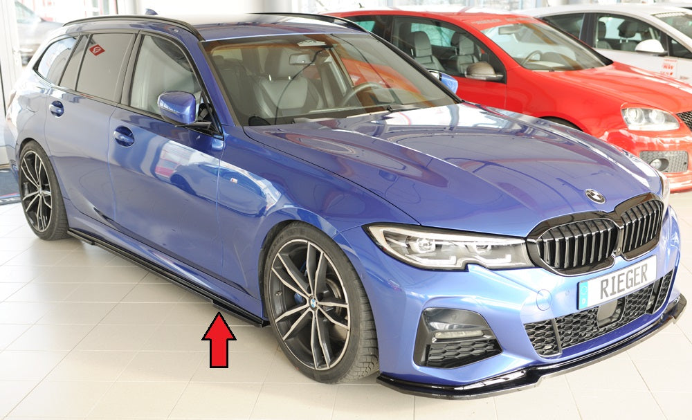 BMW 3er G20  (G3L) Rieger Seitenschwelleransatz rechts, für orig. Seitenschweller, ABS, schwarz glänzend, für Fzg. mit M-S...