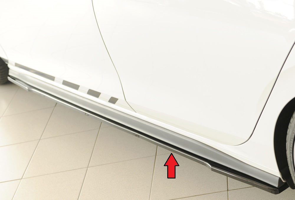 VW Golf 8 GTI Clubsport Rieger Seitenschwelleransatz links, ABS, schwarz glänzend, 
inkl. Montagezubehör, Gutachten