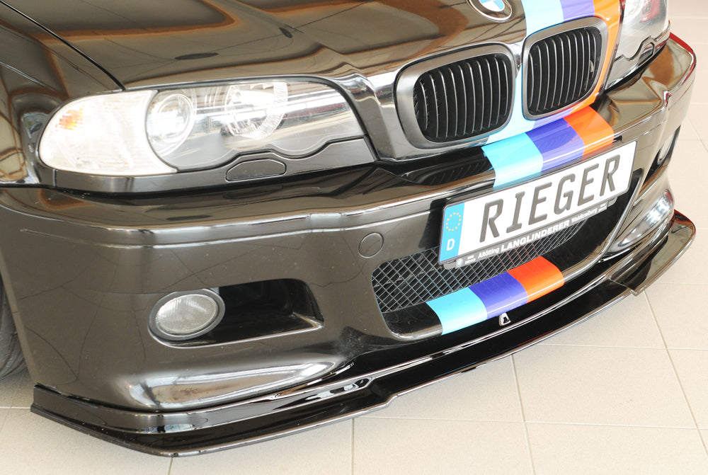 BMW 3er E46 M3 Rieger Spoilerlippe (GBL-50234) flache Version, ABS, schwarz glänzend, 
inkl. Montagezubehör, ABE