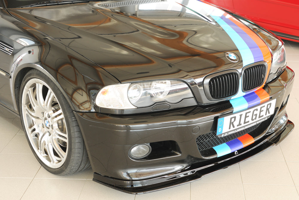 BMW 3er E46 M3 Rieger Spoilerlippe (GBL-50234) flache Version, ABS, schwarz glänzend, 
inkl. Montagezubehör, ABE