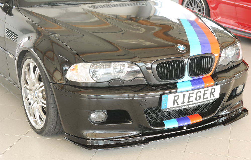 BMW 3er E46 M3 Rieger Spoilerlippe (GBL-50234) flache Version, ABS, schwarz glänzend, 
inkl. Montagezubehör, ABE