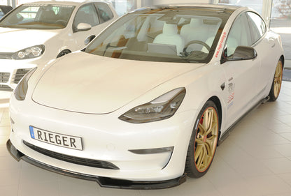 Tesla Model 3  (003) Rieger Spoilerschwert für orig. Frontschürze, ABS, schwarz glänzend, 
inkl. Montagezubehör, ABE