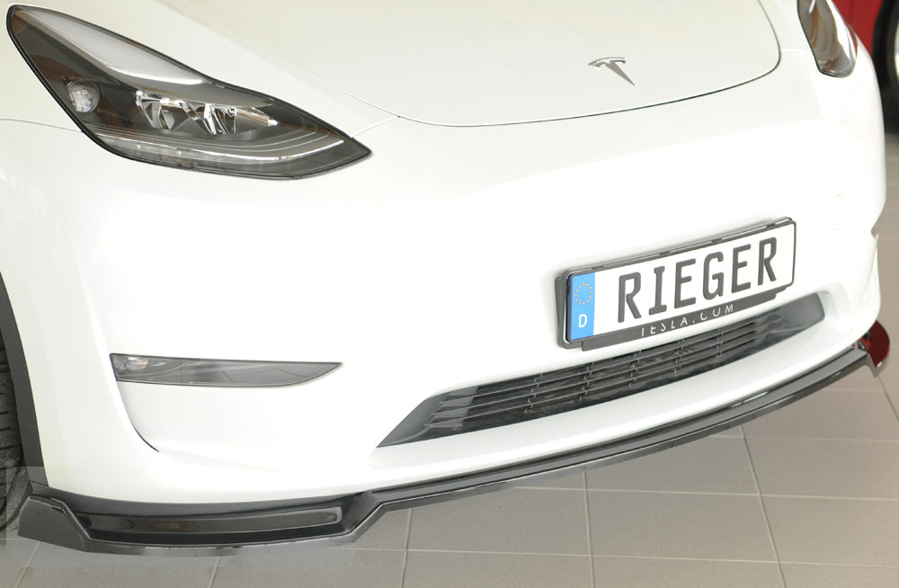 Tesla Model Y  (003) Rieger Spoilerschwert für orig. Frontschürze, ABS, schwarz glänzend, 
inkl. Montagezubehör, ABE