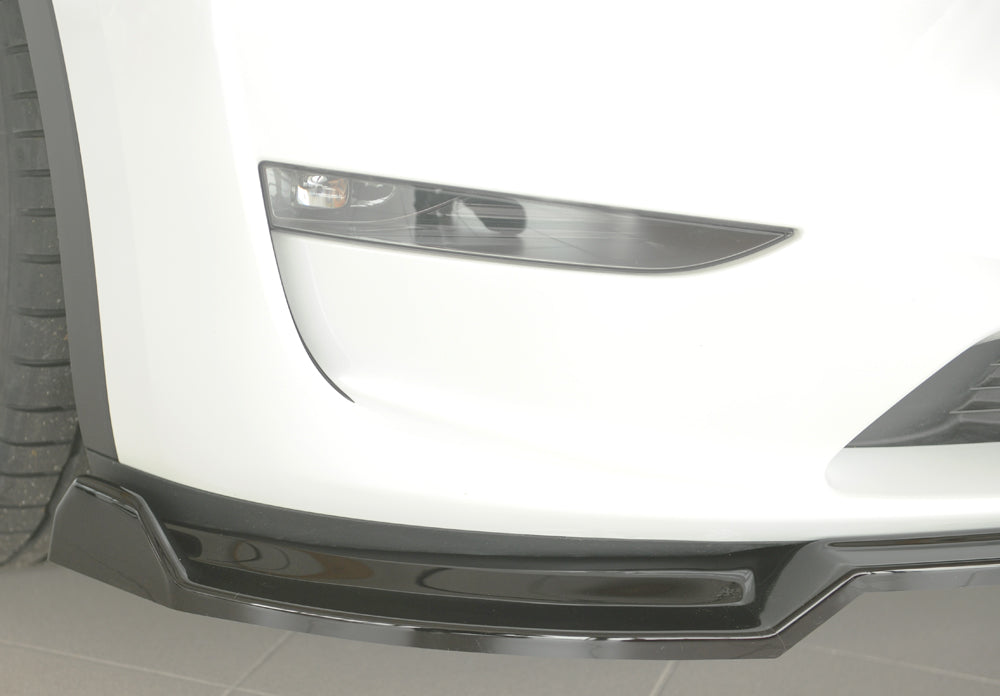 Tesla Model Y  (003) Rieger Spoilerschwert für orig. Frontschürze, ABS, schwarz glänzend, 
inkl. Montagezubehör, ABE