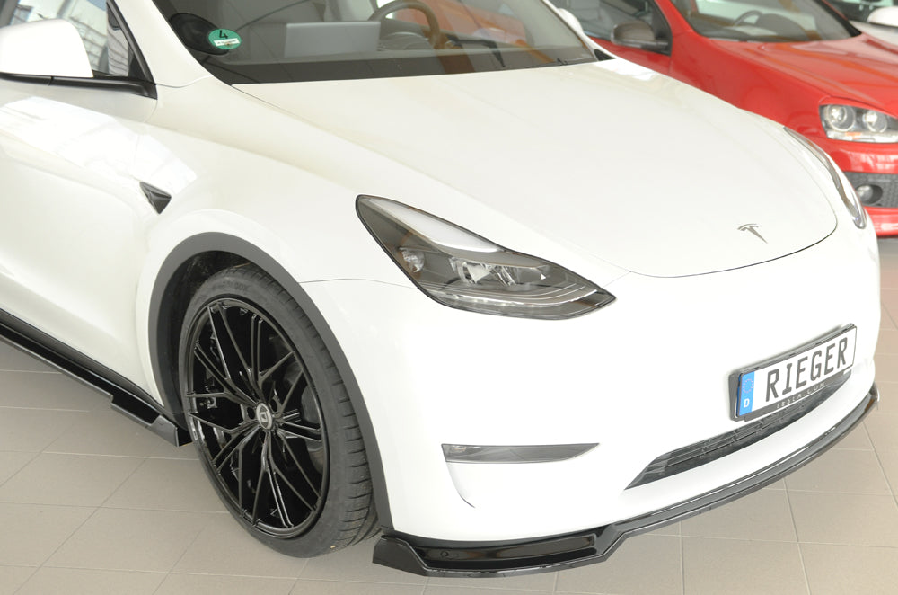 Tesla Model Y  (003) Rieger Spoilerschwert für orig. Frontschürze, ABS, schwarz glänzend, 
inkl. Montagezubehör, ABE